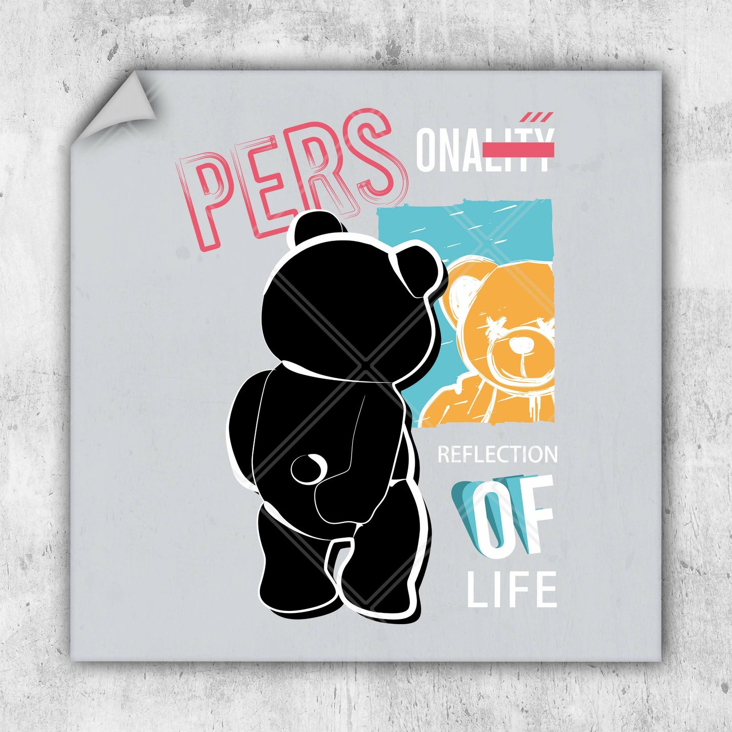 a picture of a black bear with the words pers on it