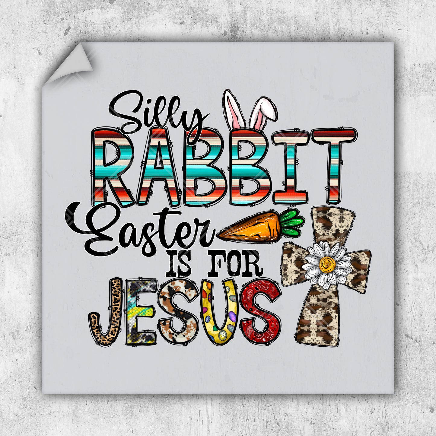 a picture of a cross with the words silly rabbit easter is for jesus