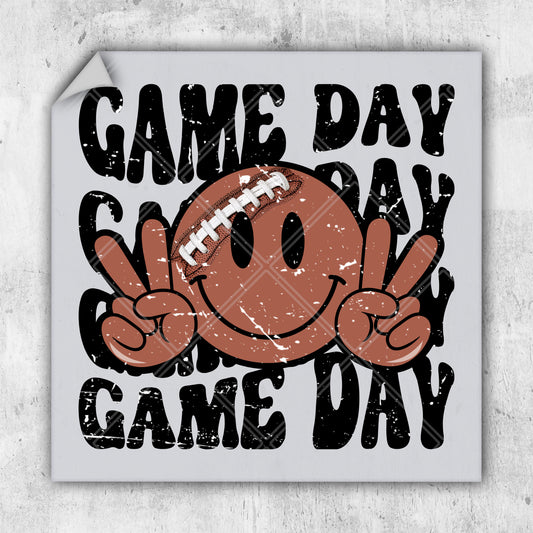 a sticker that says game day game day