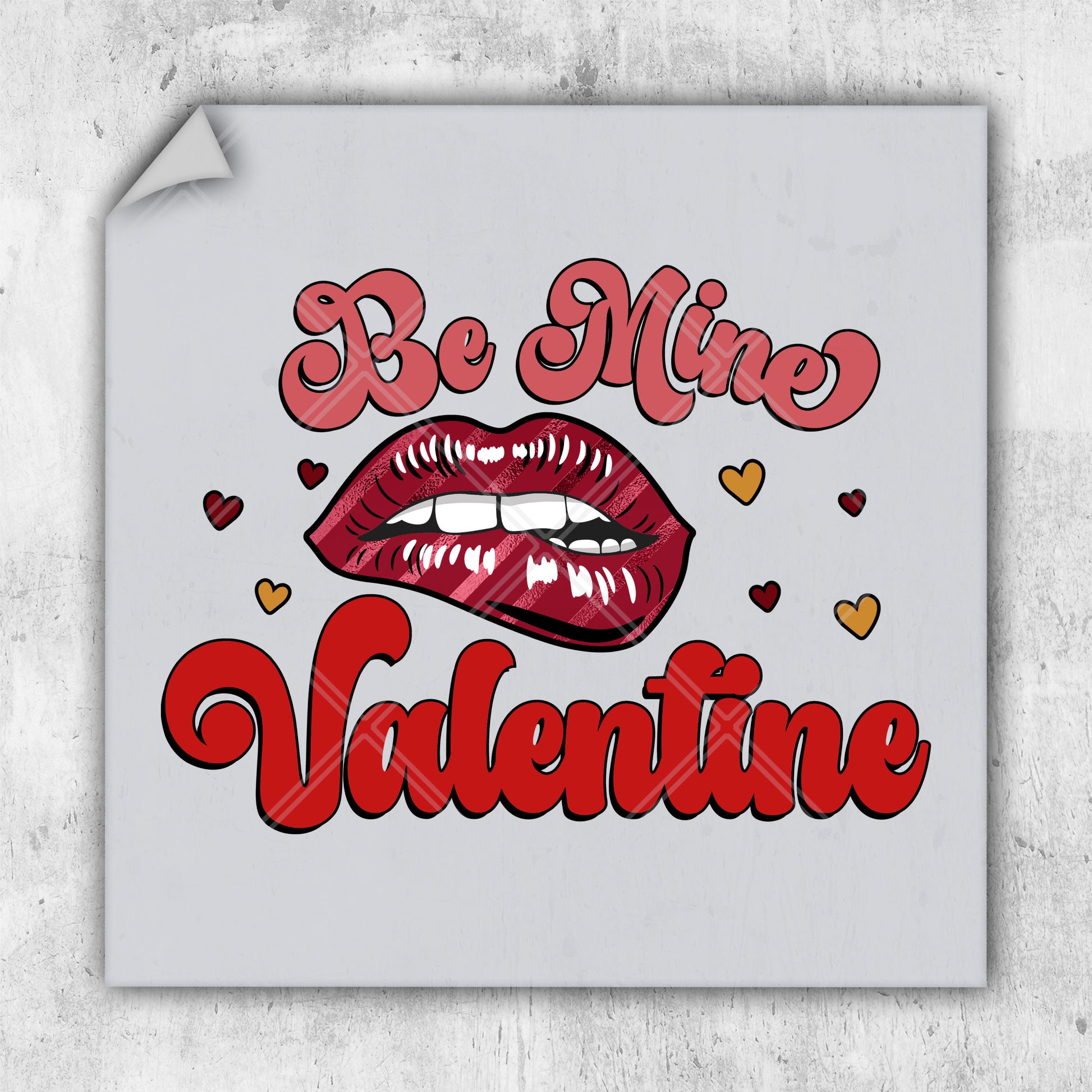 a sticker that says be mine valentine