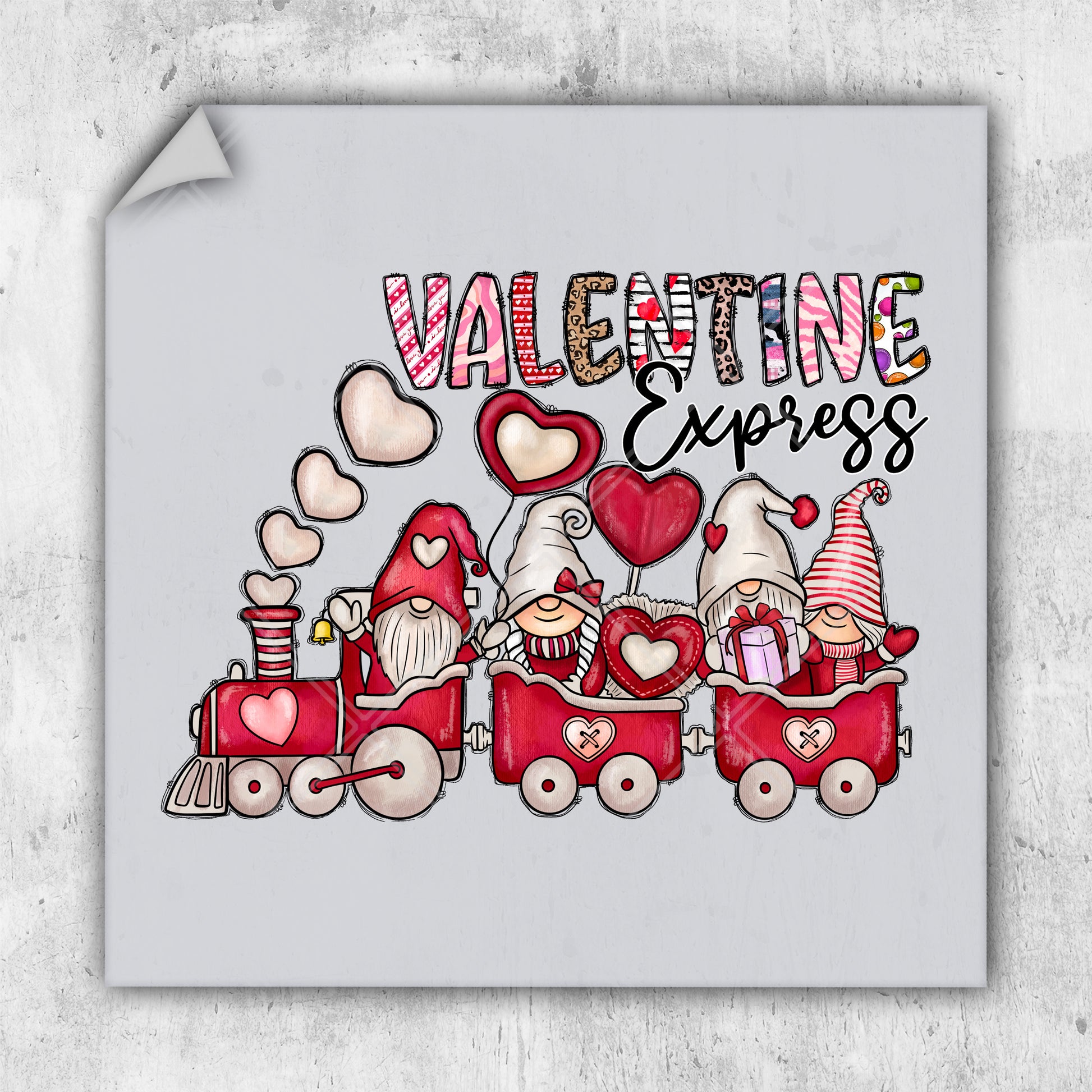 a picture of a valentine train with santa and mrs claus