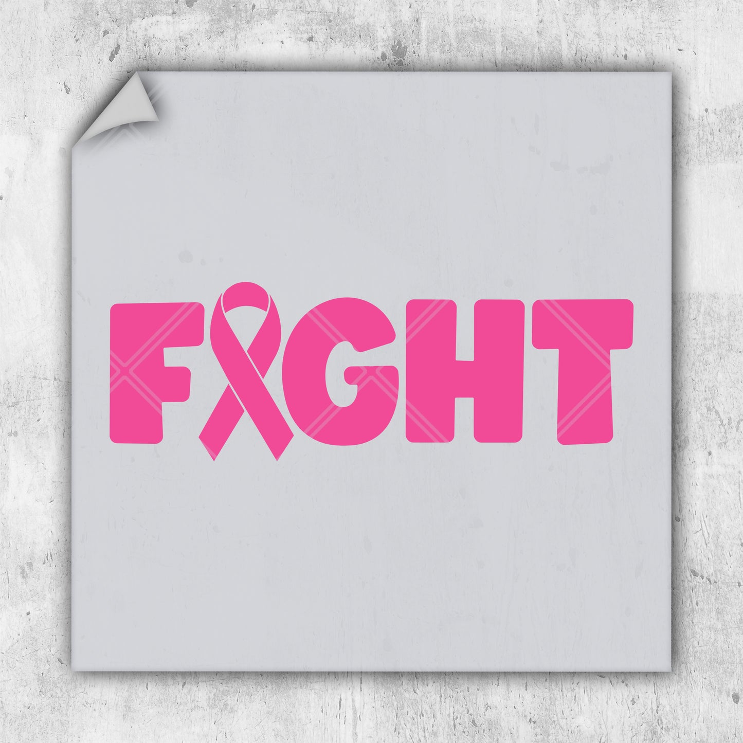 a sticker with the word fight on it