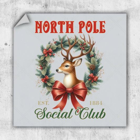 a sign that says north pole social club