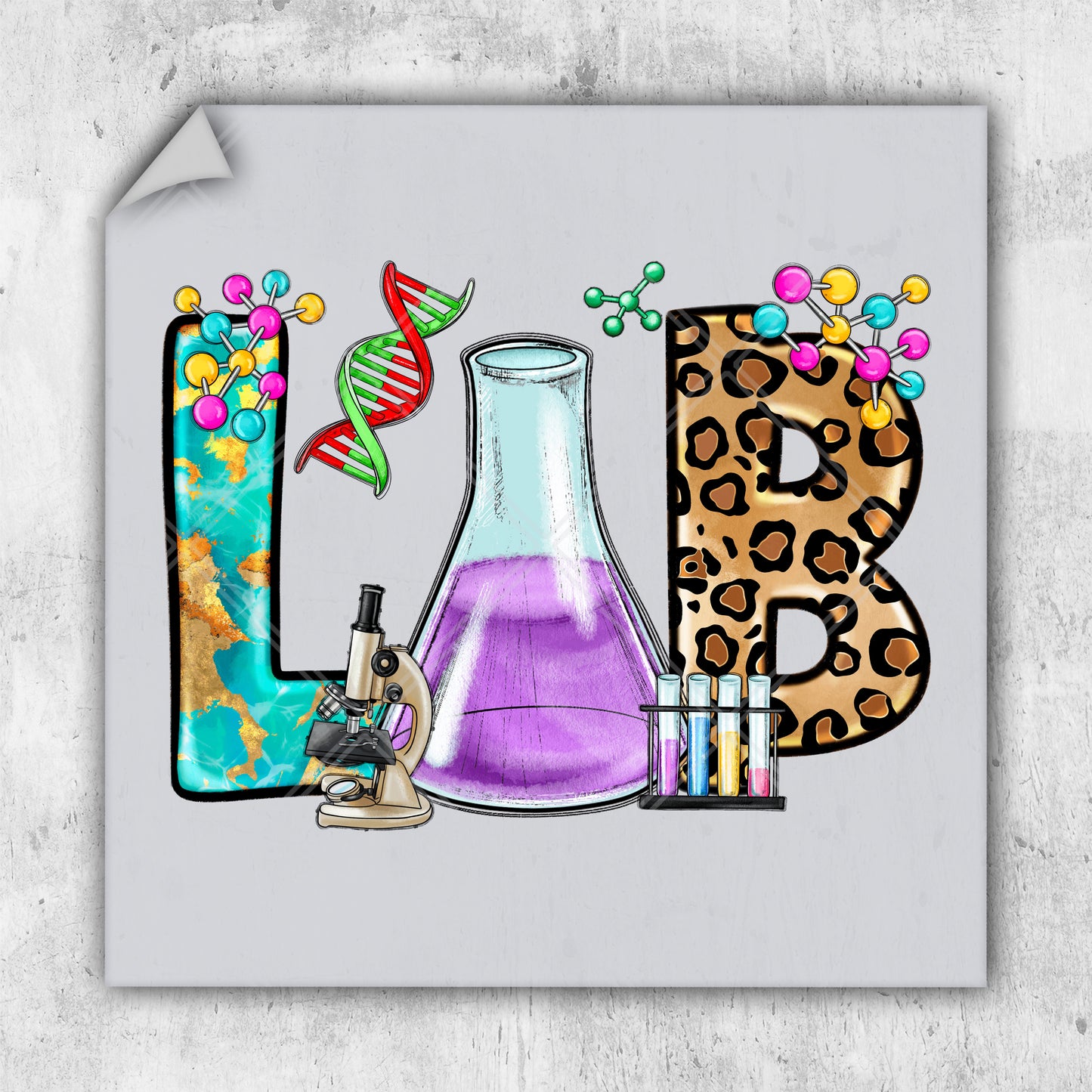 a picture of a lab with a leopard print on it