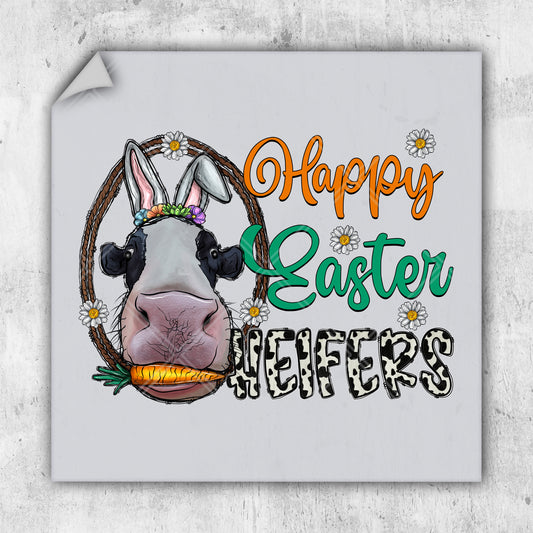 a picture of a cow with a happy easter message