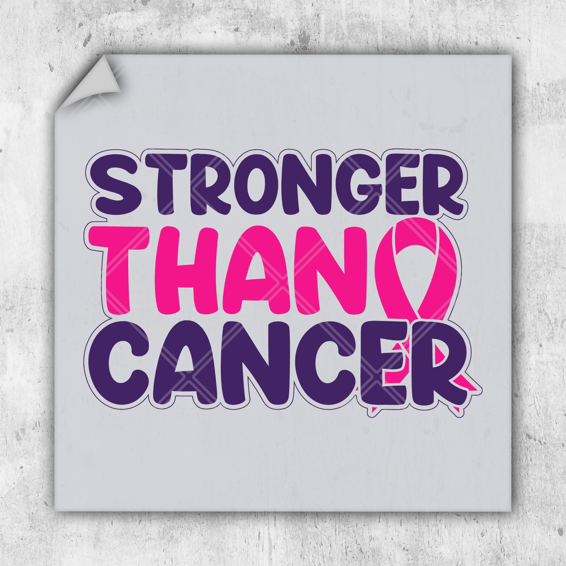 a sticker that says,'stronger than cancer '