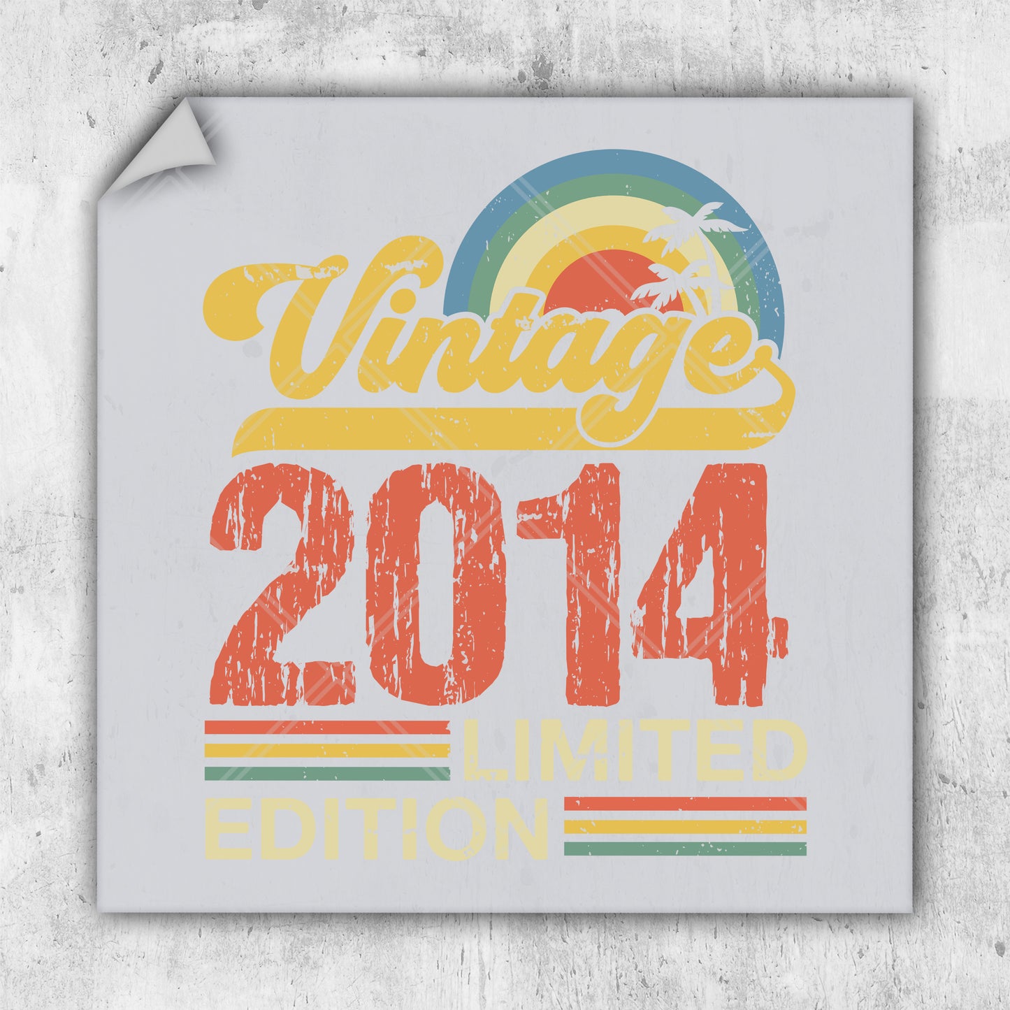 a sign that reads vintage 2014 is on a wall