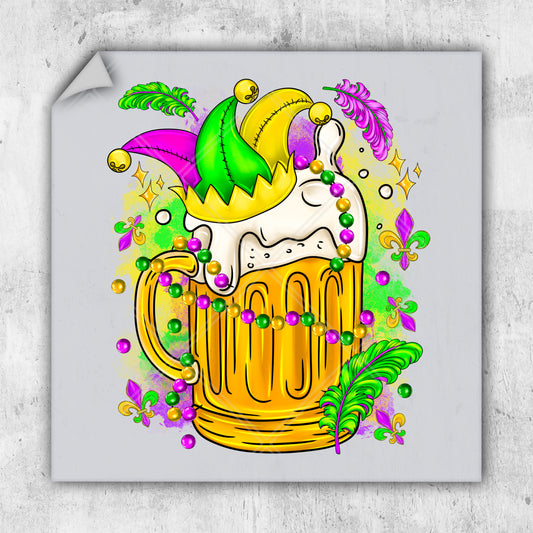 a drawing of a mug of beer with a crown on top