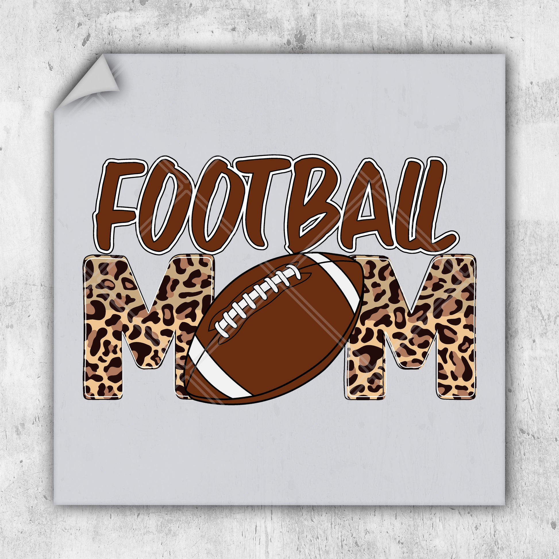 a football mom with leopard print on it