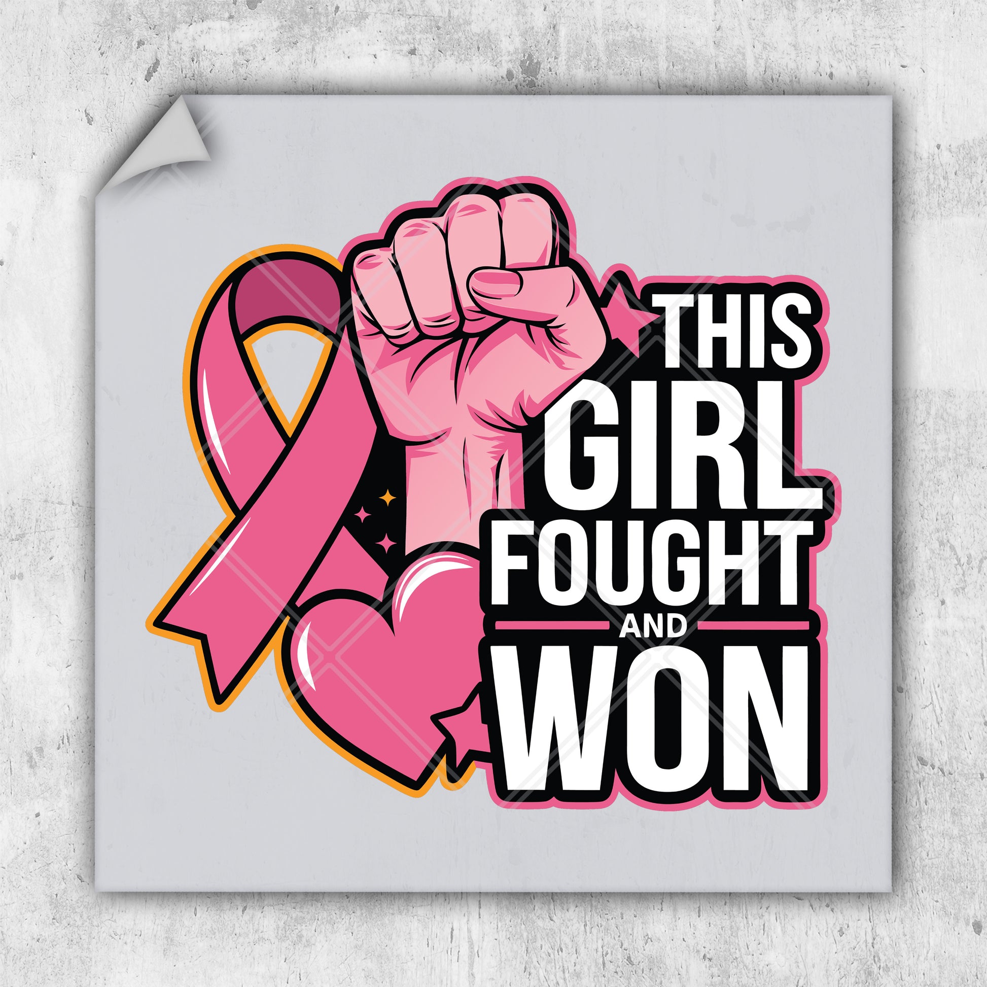 this girl fought and won breast cancer sticker