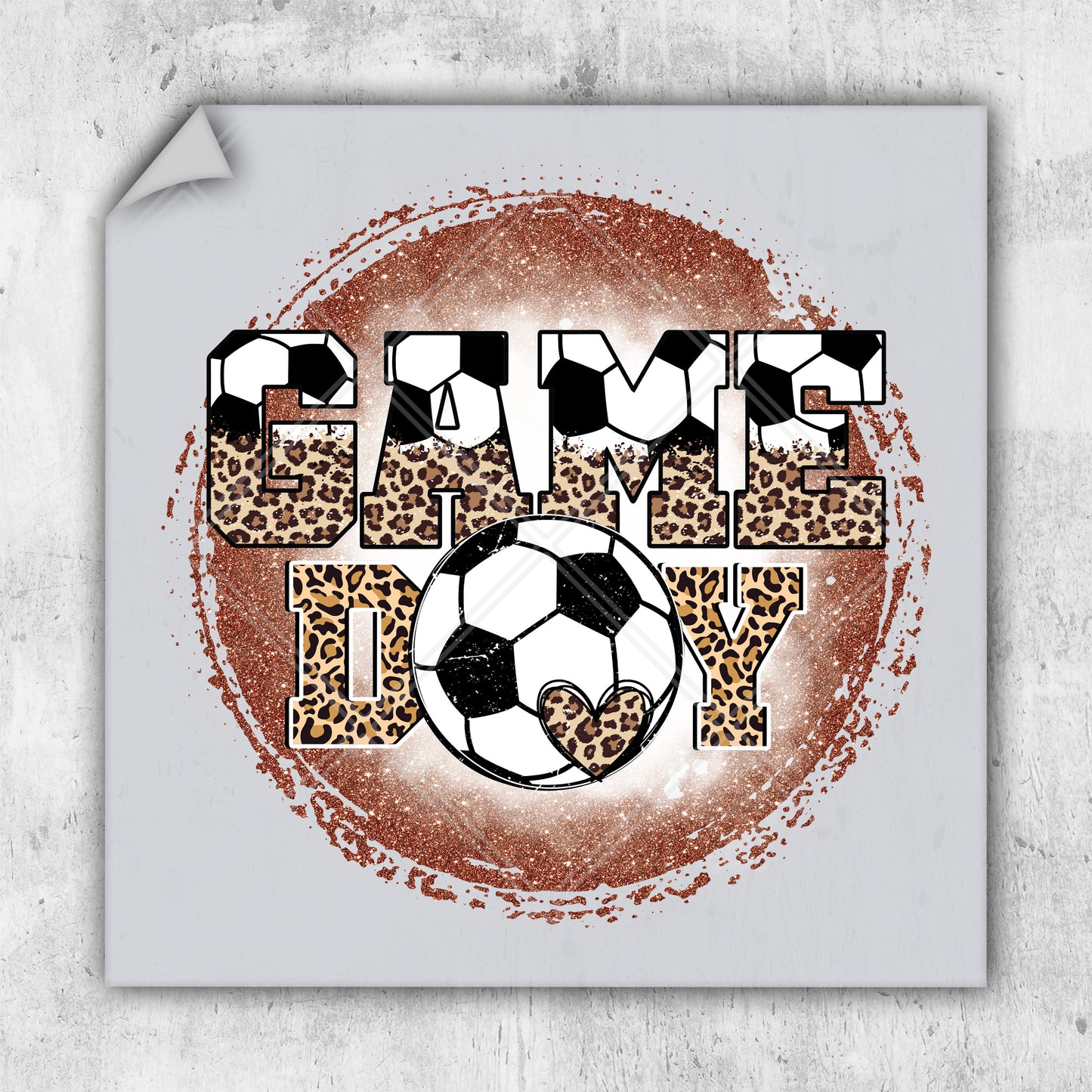 a picture of a soccer ball with the word game on it