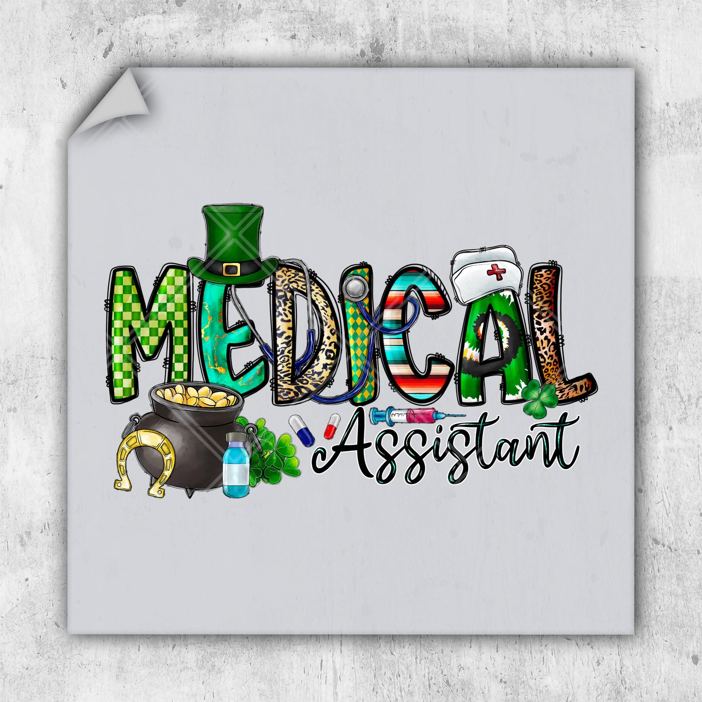 the word medical assistant written in colorful letters
