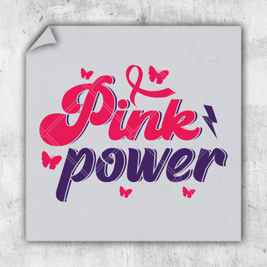 a sticker with the words pink power on it