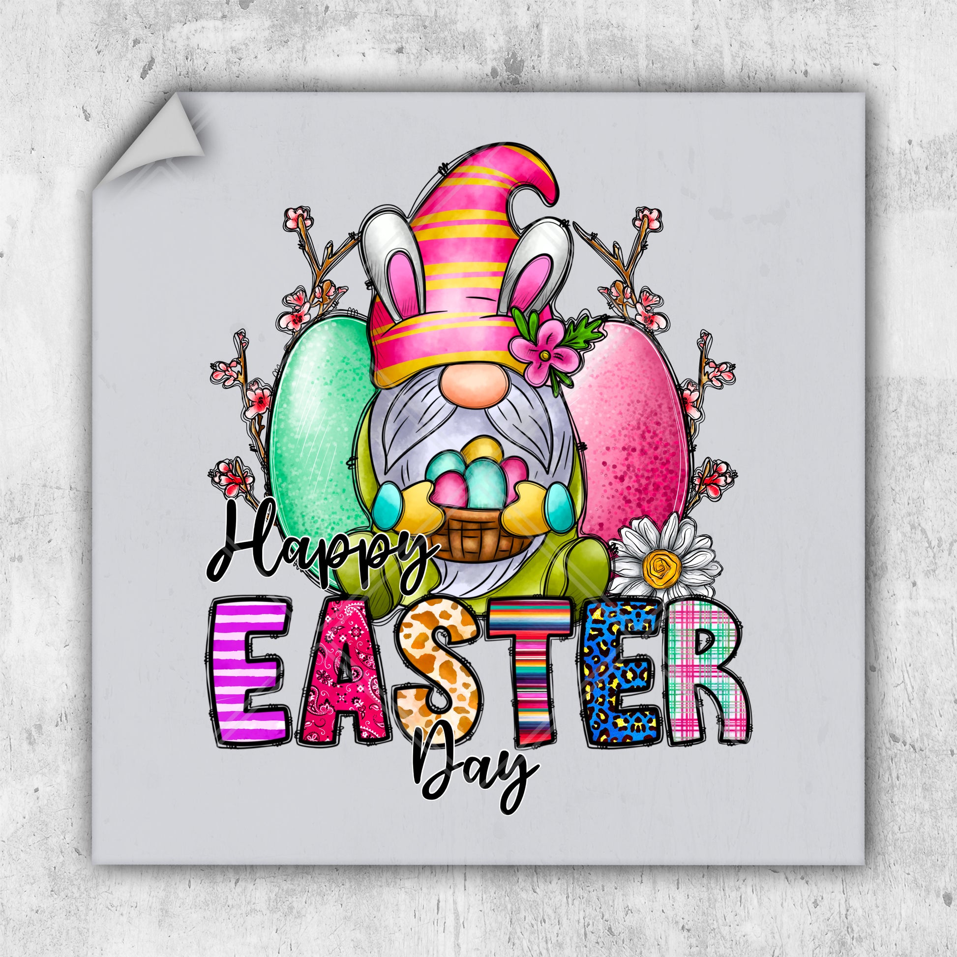 a happy easter card with an image of an easter bunny