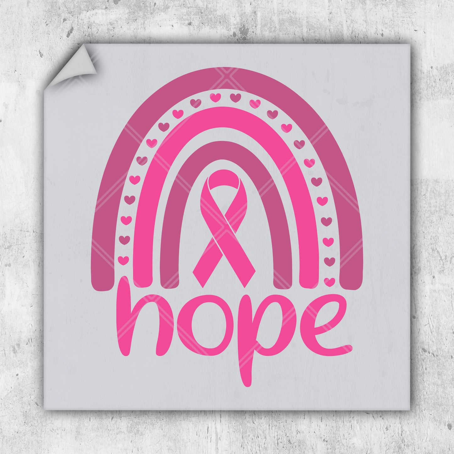 a sticker that says hope with a pink ribbon