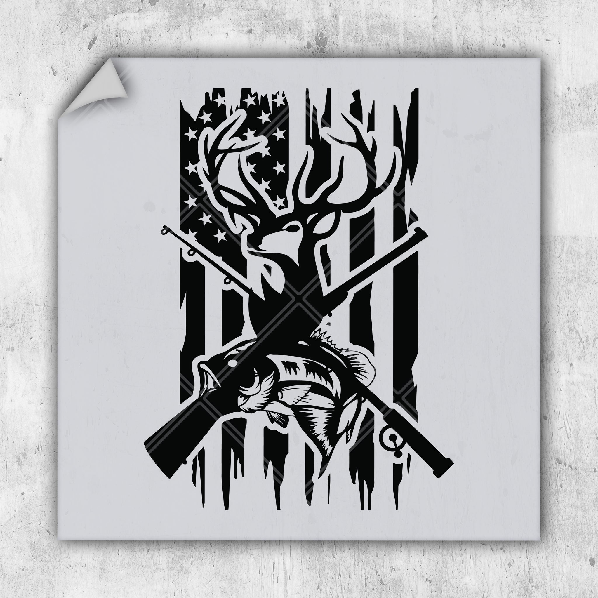 USA Deer Flag - DTF Transfer - Ready To Press - Hunting DTF Transfers