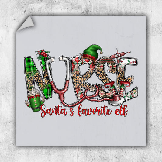 a picture of the word nurse surrounded by christmas decorations