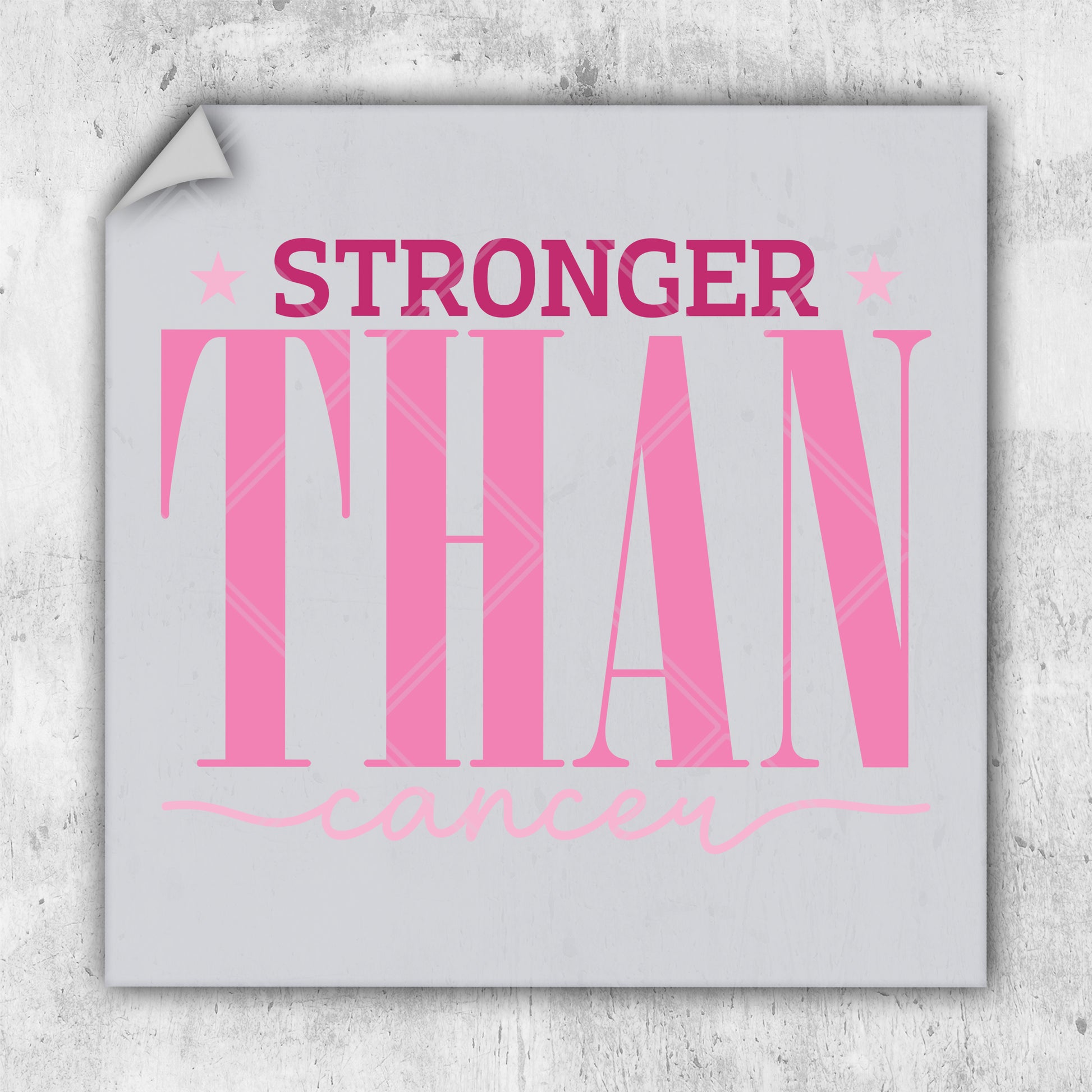 a sticker that says,'stronger than cancer '