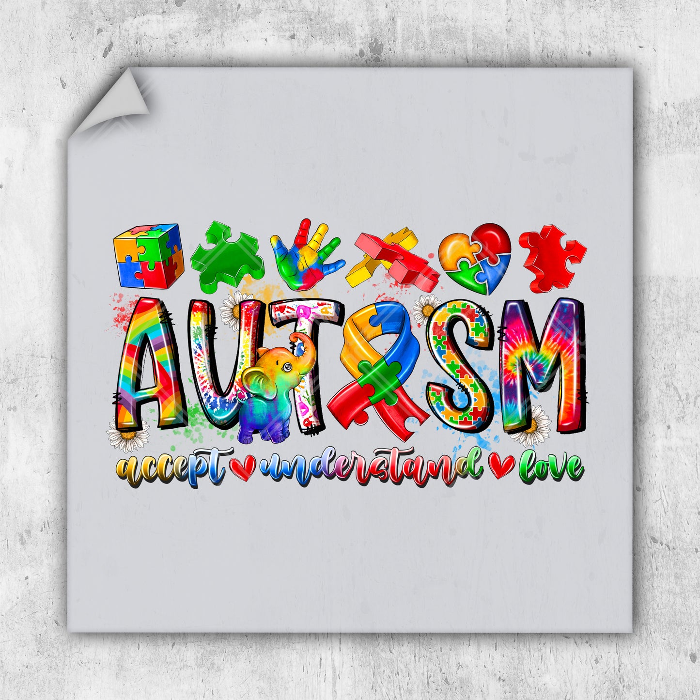 a picture of the word autism written in multicolored letters