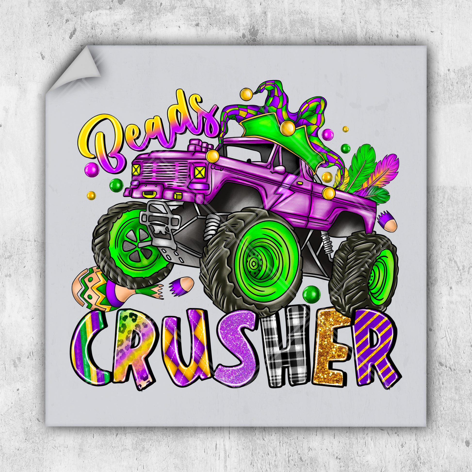 a picture of a monster truck with the words crusher on it