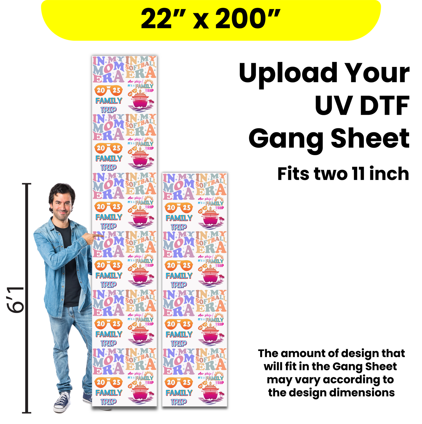 Upload Your UV DTF Gang Sheet - UV DTF Transfers - High Quality - Full Color