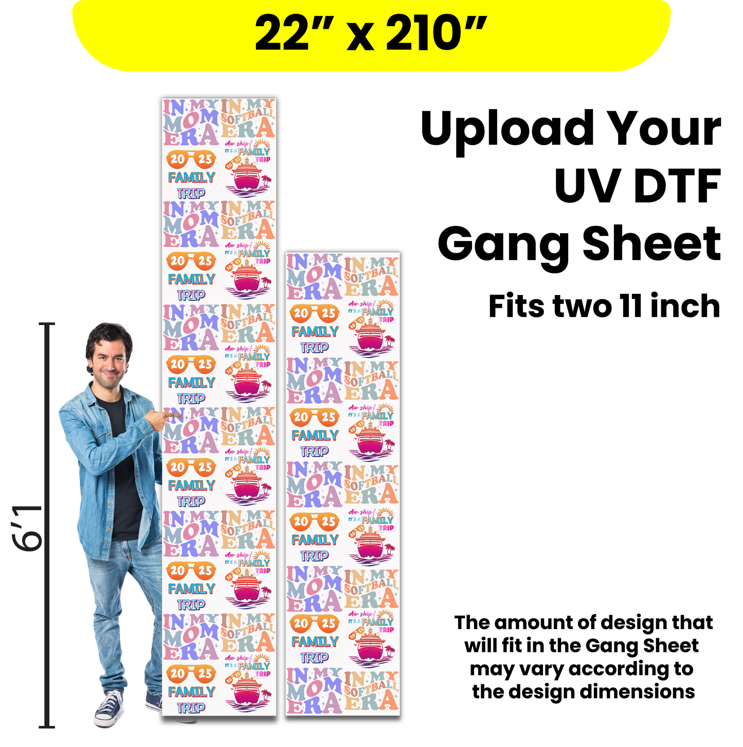 Upload Your UV DTF Gang Sheet - UV DTF Transfers - High Quality - Full Color