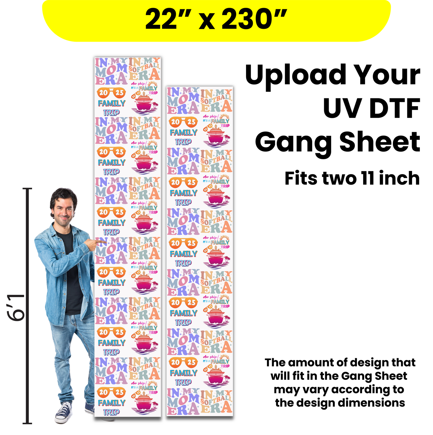 Upload Your UV DTF Gang Sheet - UV DTF Transfers - High Quality - Full Color