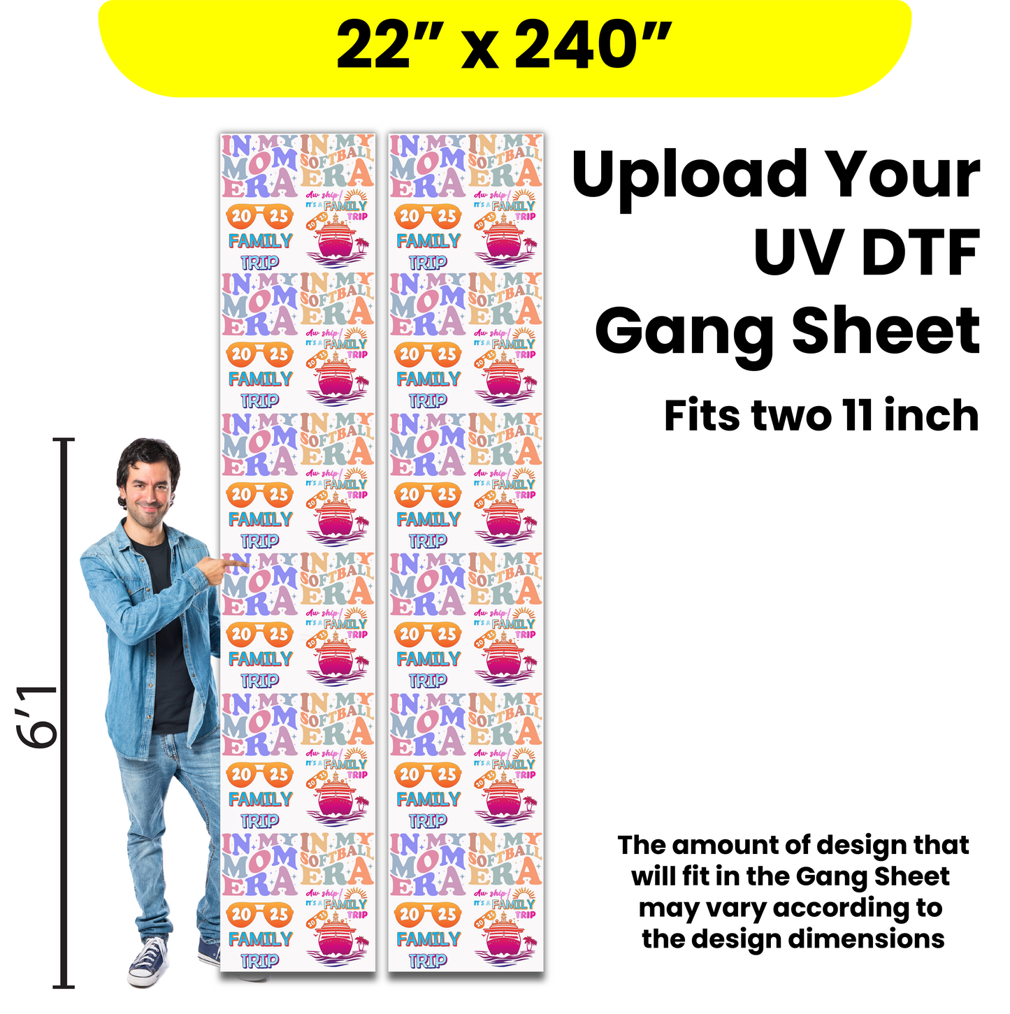 Upload Your UV DTF Gang Sheet - UV DTF Transfers - High Quality - Full Color