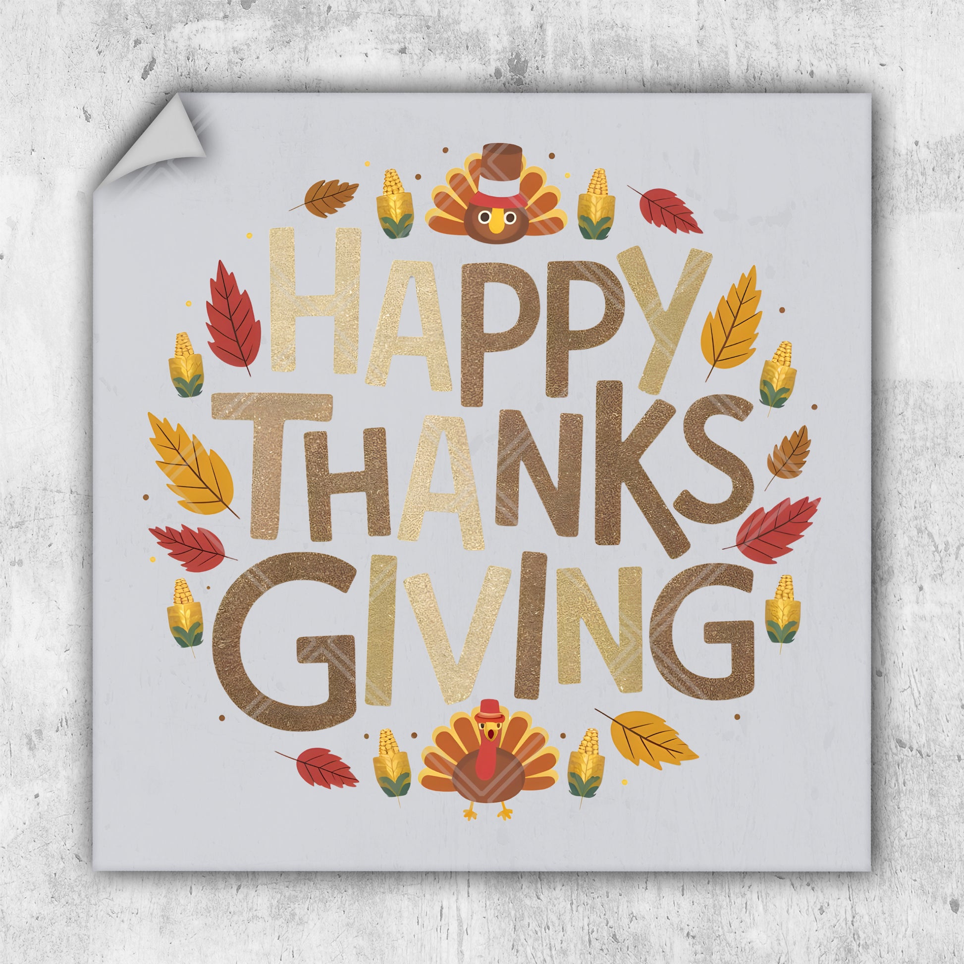 a picture of a thanksgiving card with the words happy thanks giving