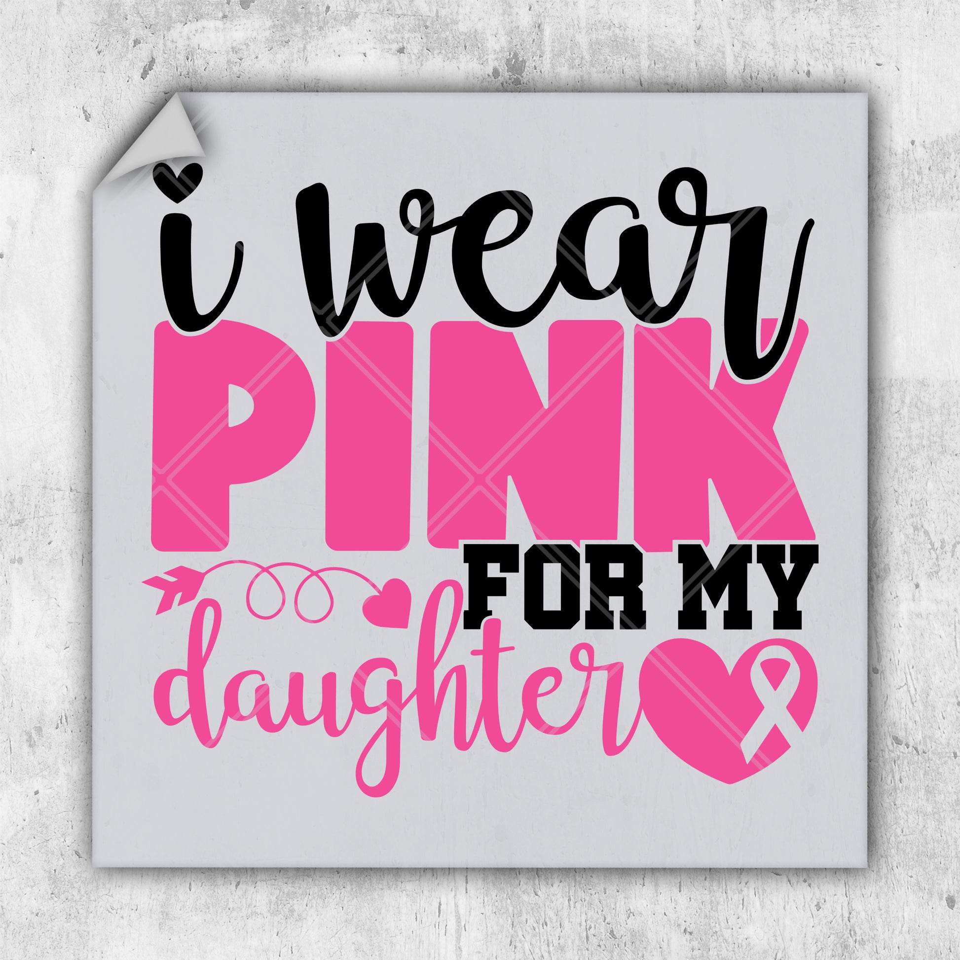 i wear pink for my daughter breast cancer awareness sticker