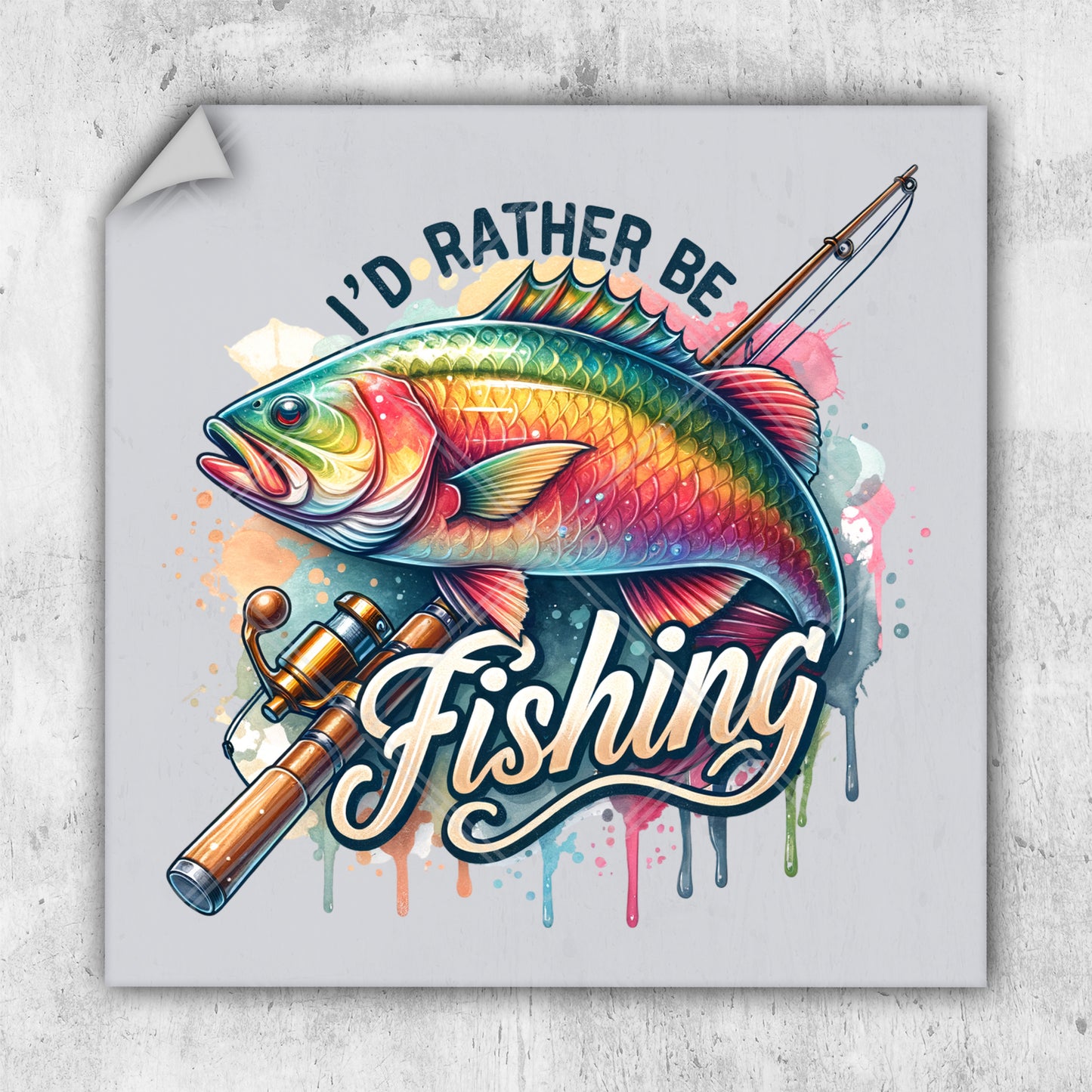 i'd rather be fishing sticker