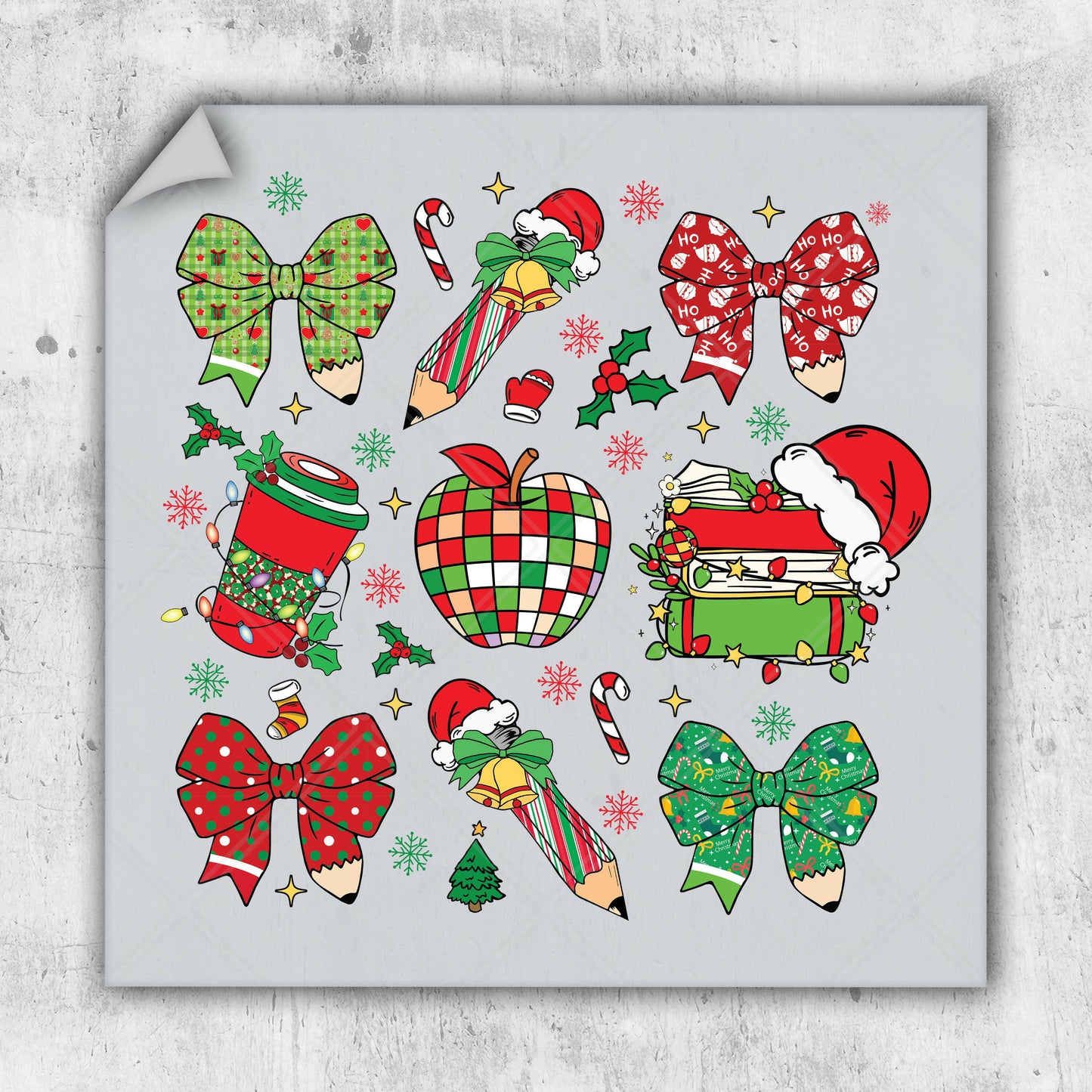 a picture of a christmas sticker sheet