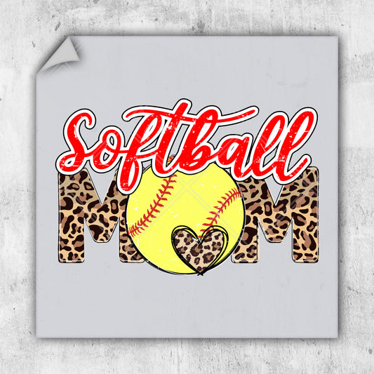 a softball mom with a leopard print on it