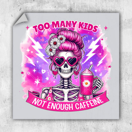 a sticker with a skeleton holding a drink