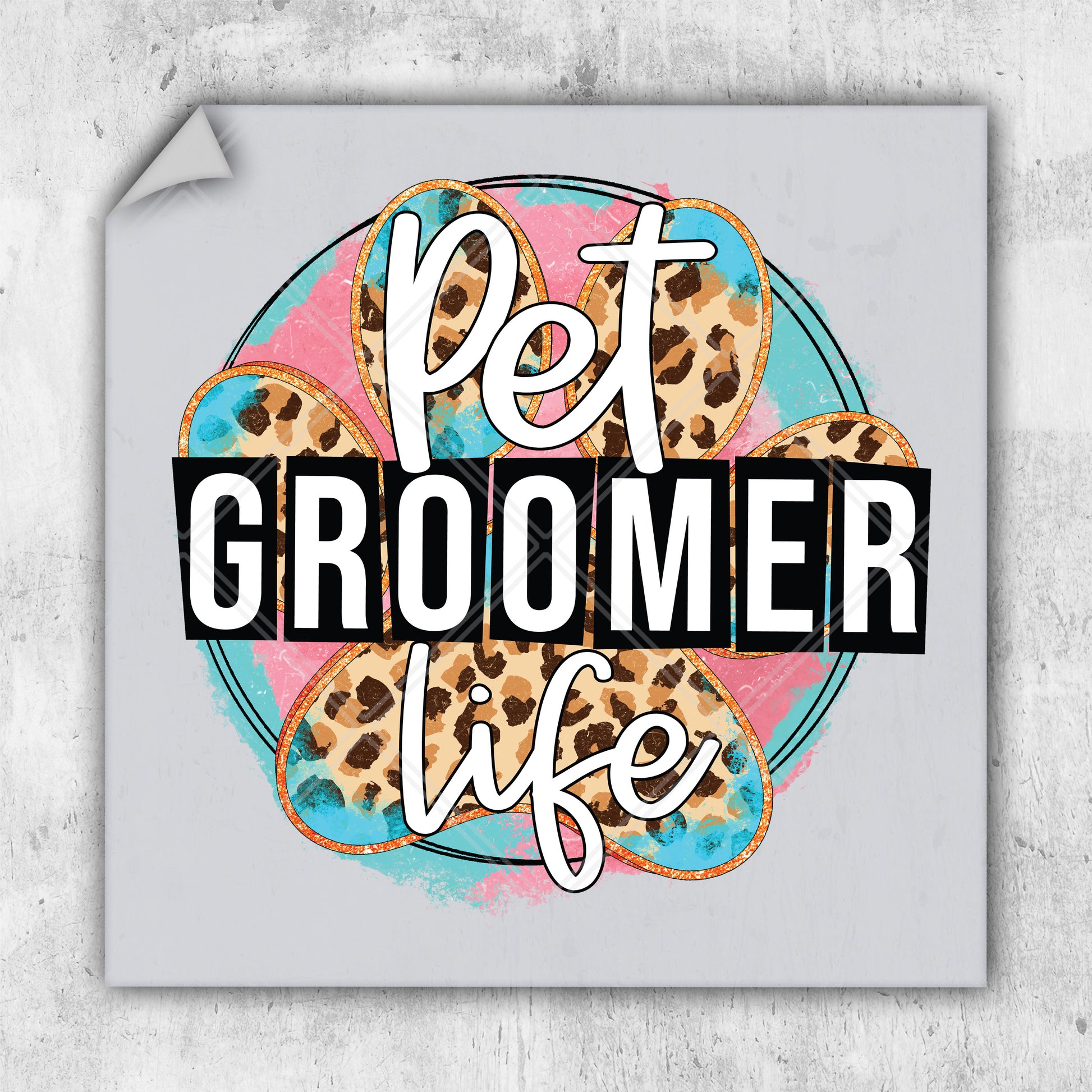 a sticker that says pet groomer life