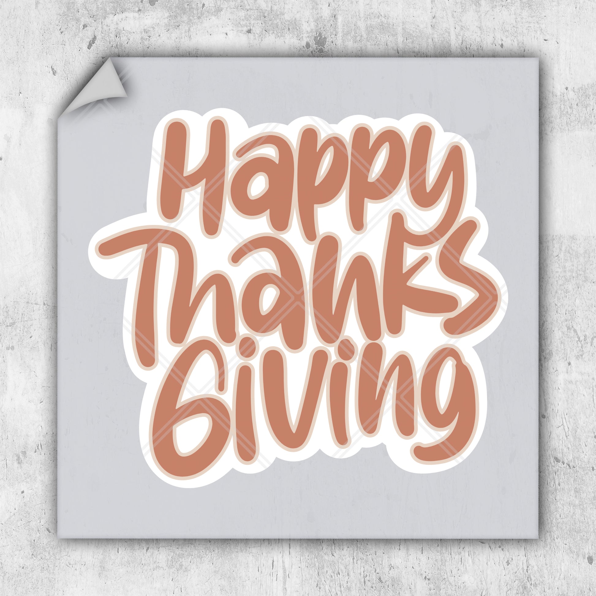 a sticker that says happy thanks giving