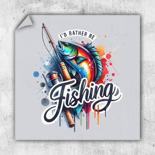 i'd rather be fishing sticker