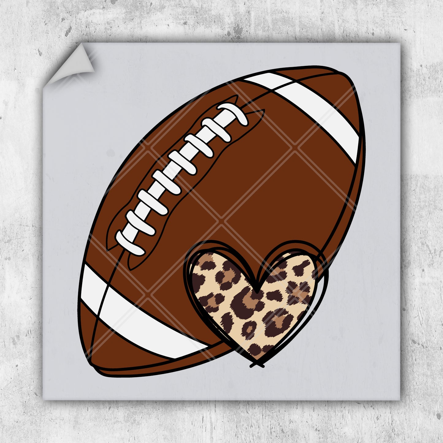 a picture of a football with a heart on it