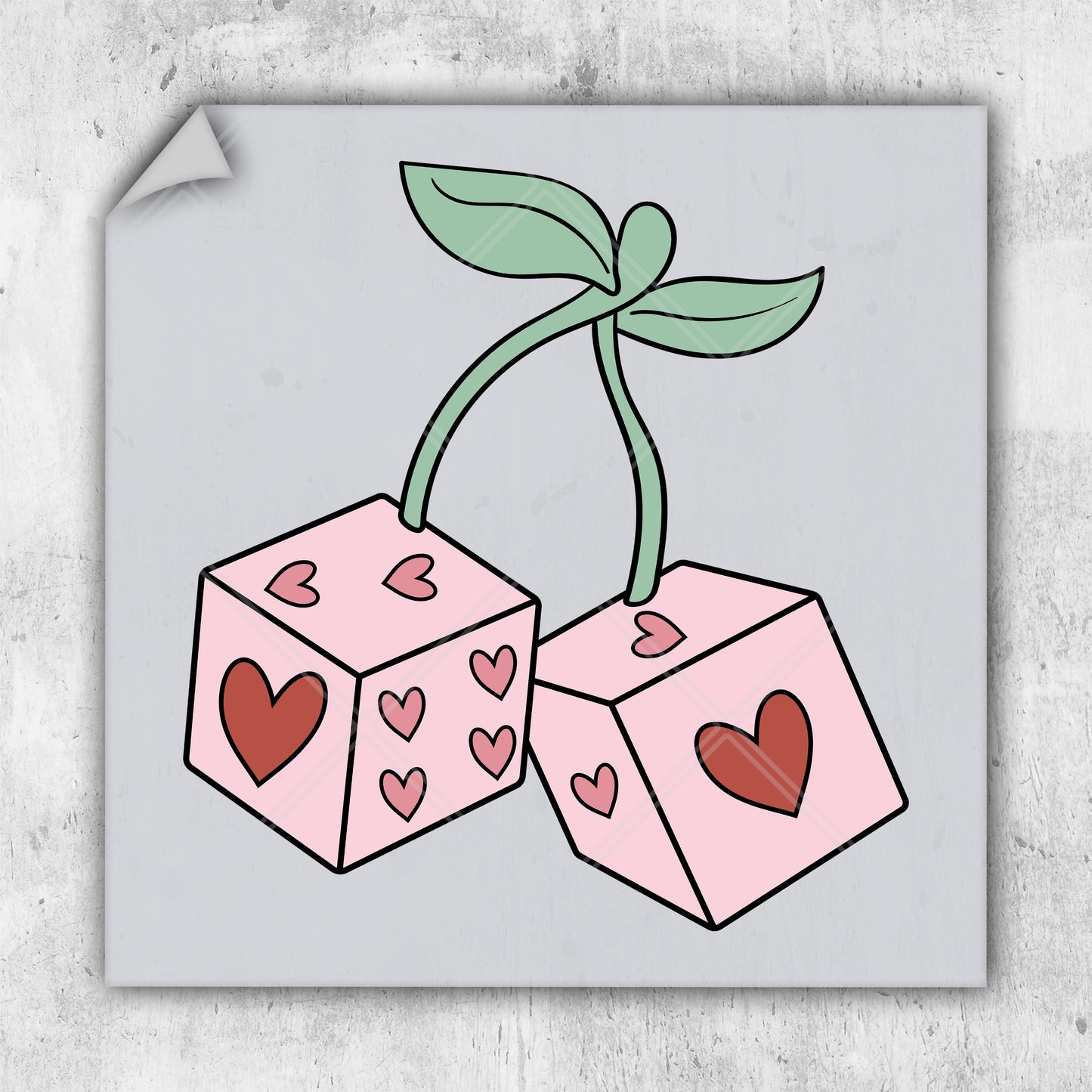 a picture of two dices with hearts on them