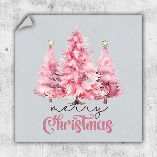 Pink Merry Christmas - DTF Transfer - Ready To Press - Christmas DTF Transfers.