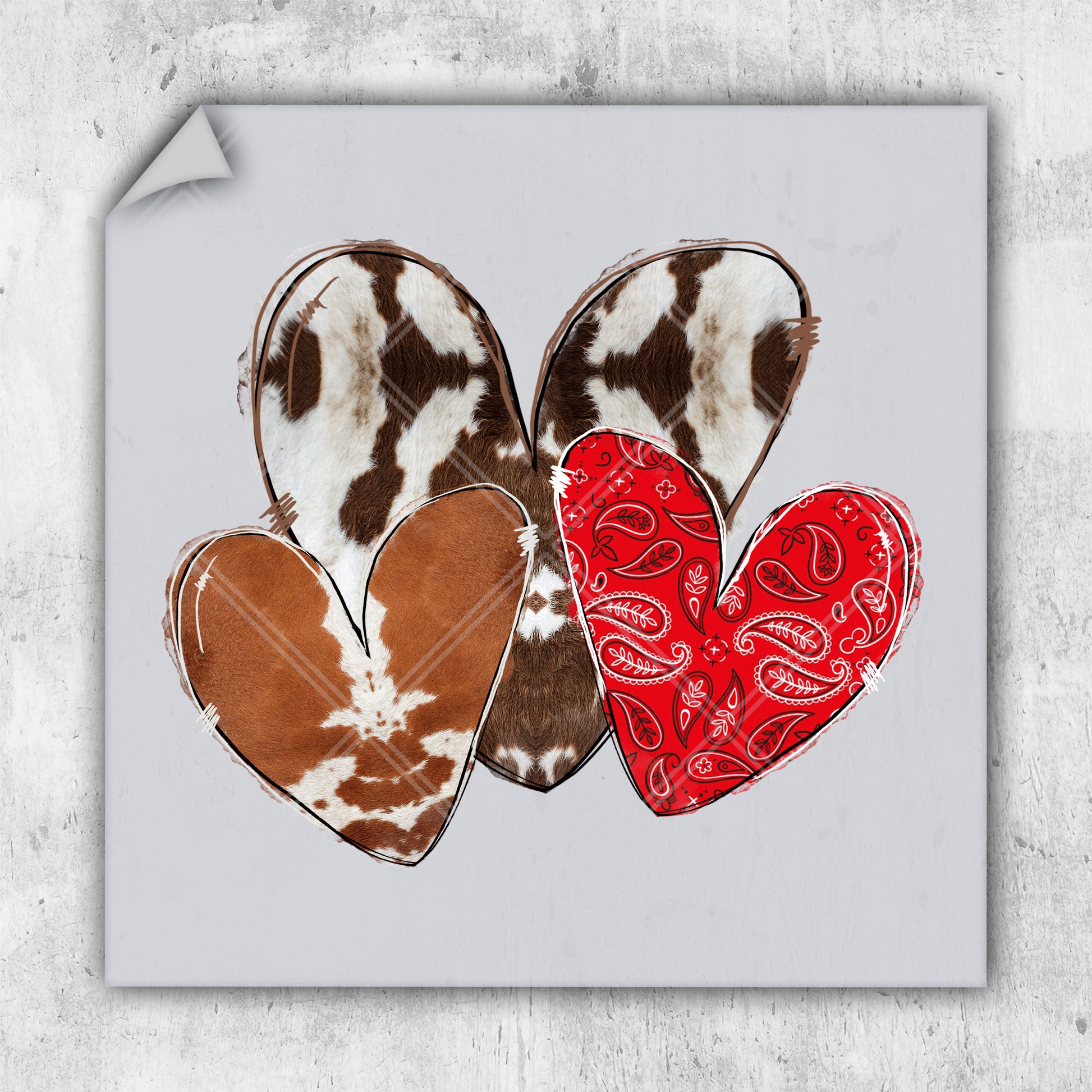 a picture of three hearts on a white background