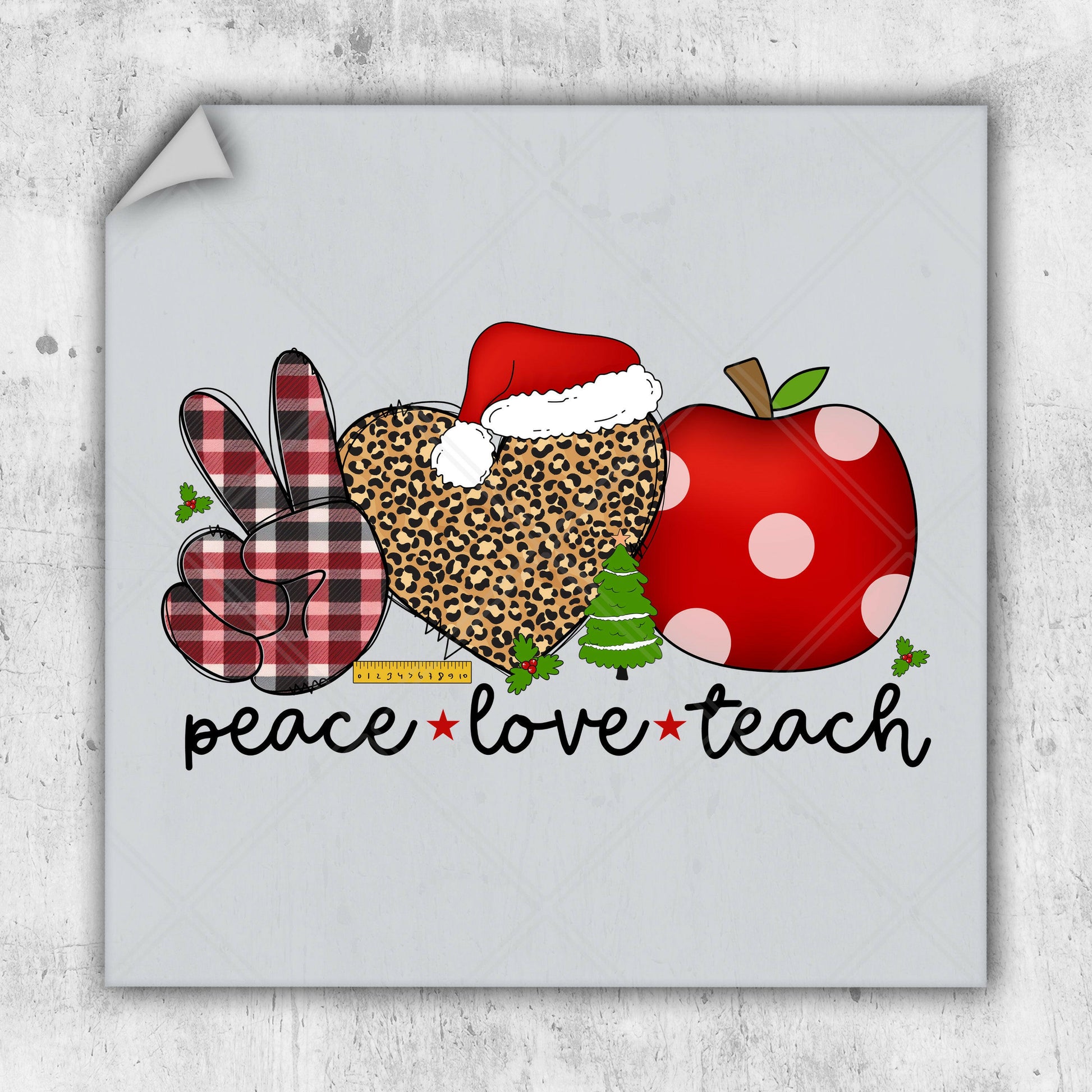 a picture of a peace love teach sign