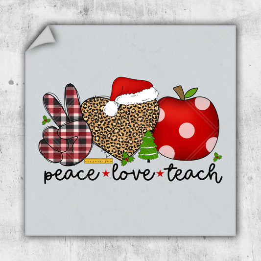 a picture of a peace love teach sign