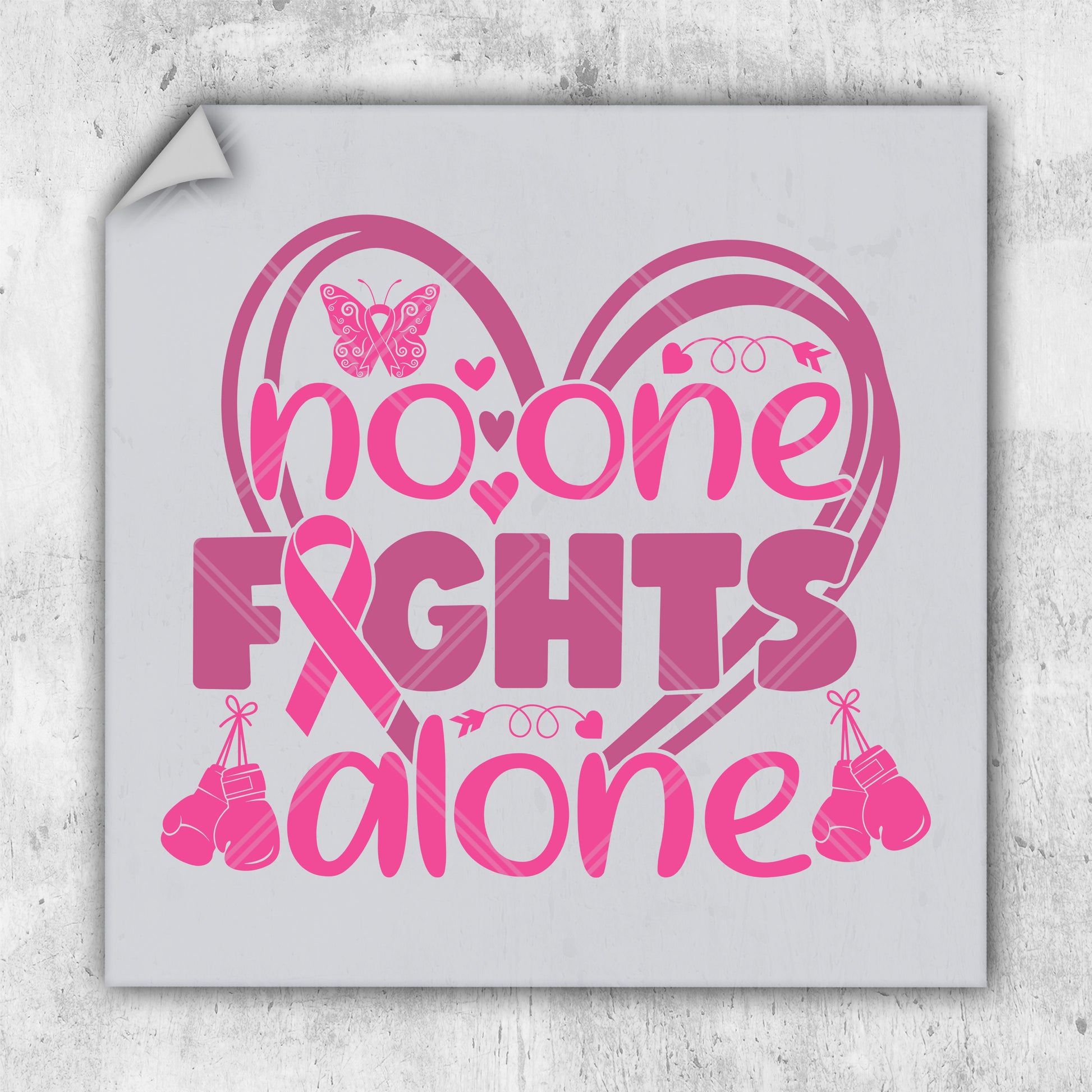 a sticker that says no one fights alone