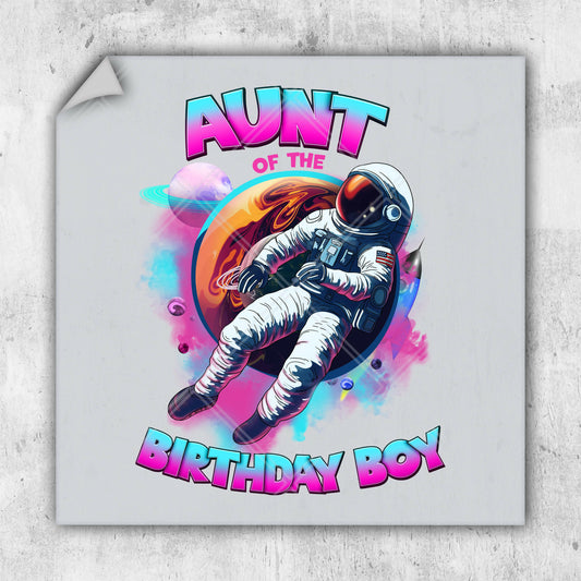 a birthday card featuring an astronaut floating in space