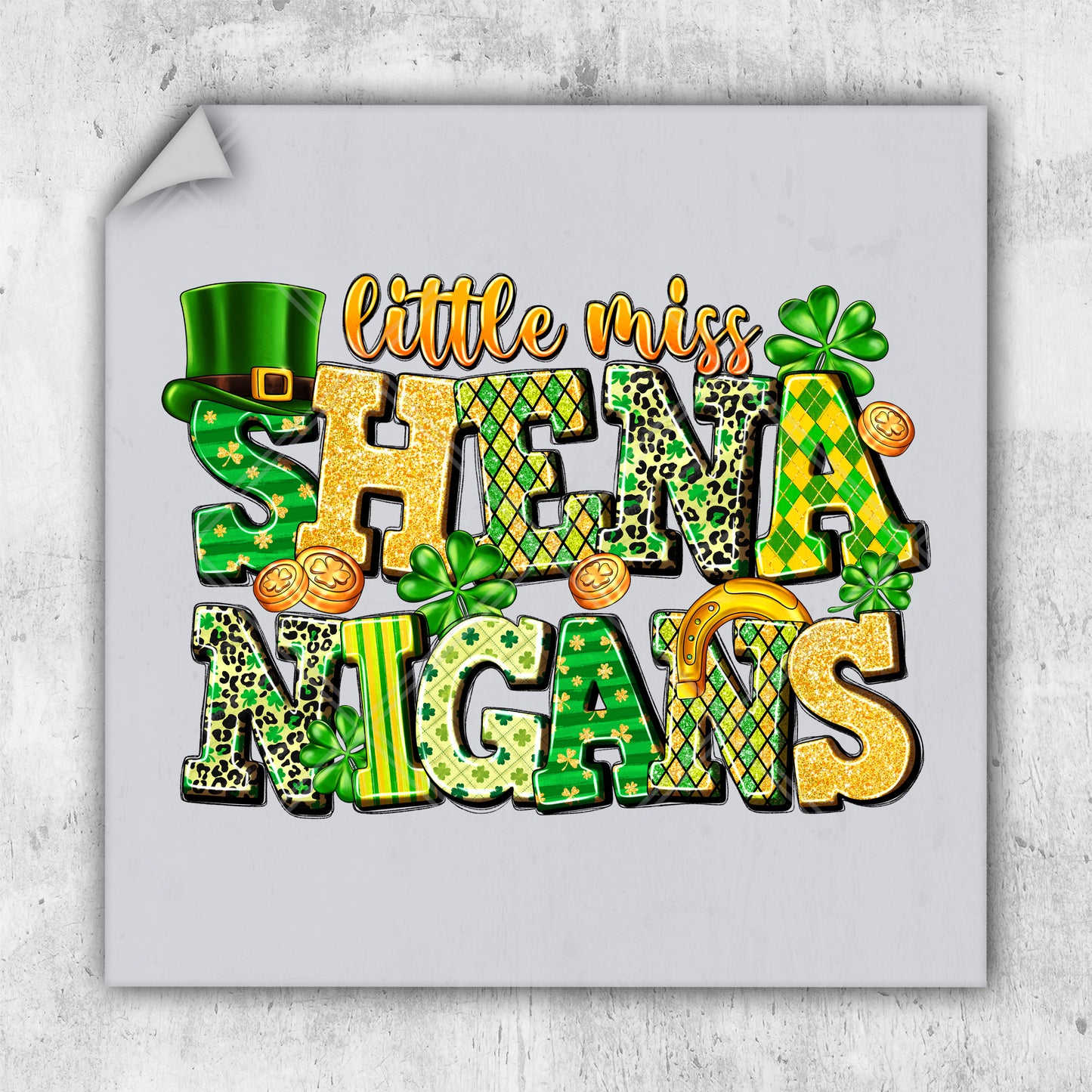 a st patrick's day greeting card with a st patrick's hat and