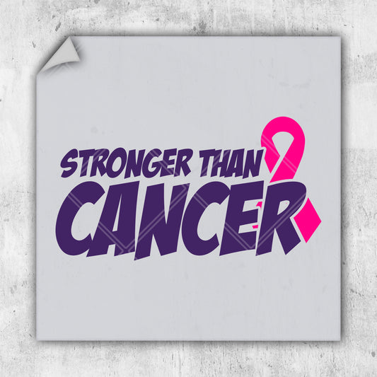 a sticker with the words cancer and a pink ribbon