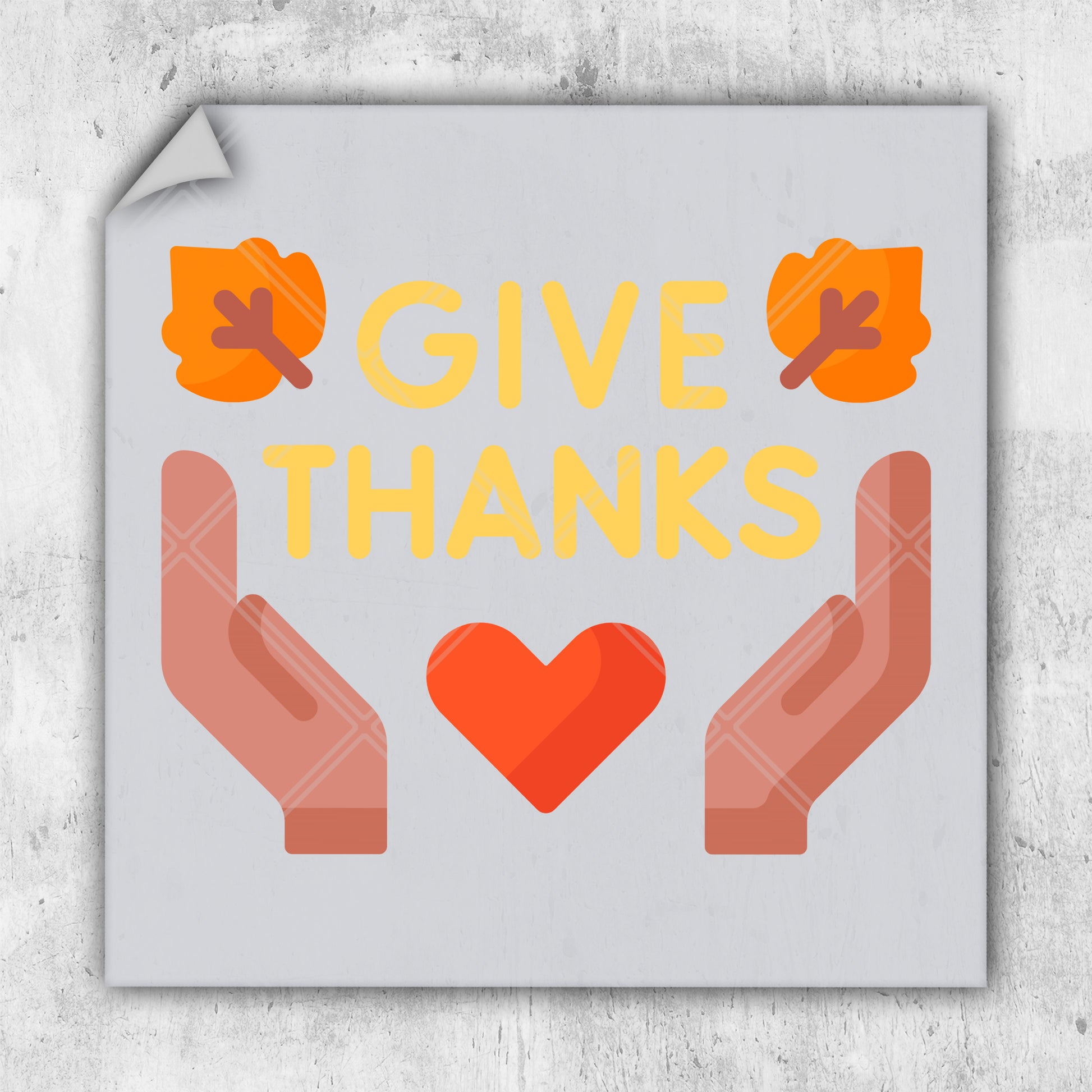 two hands holding a heart with the words give thanks