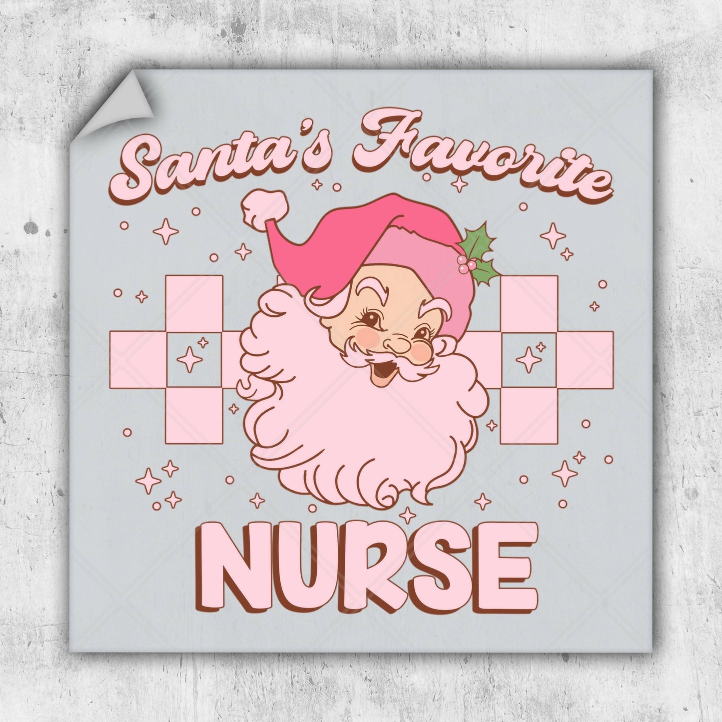 santa's favorite nurse square sticker