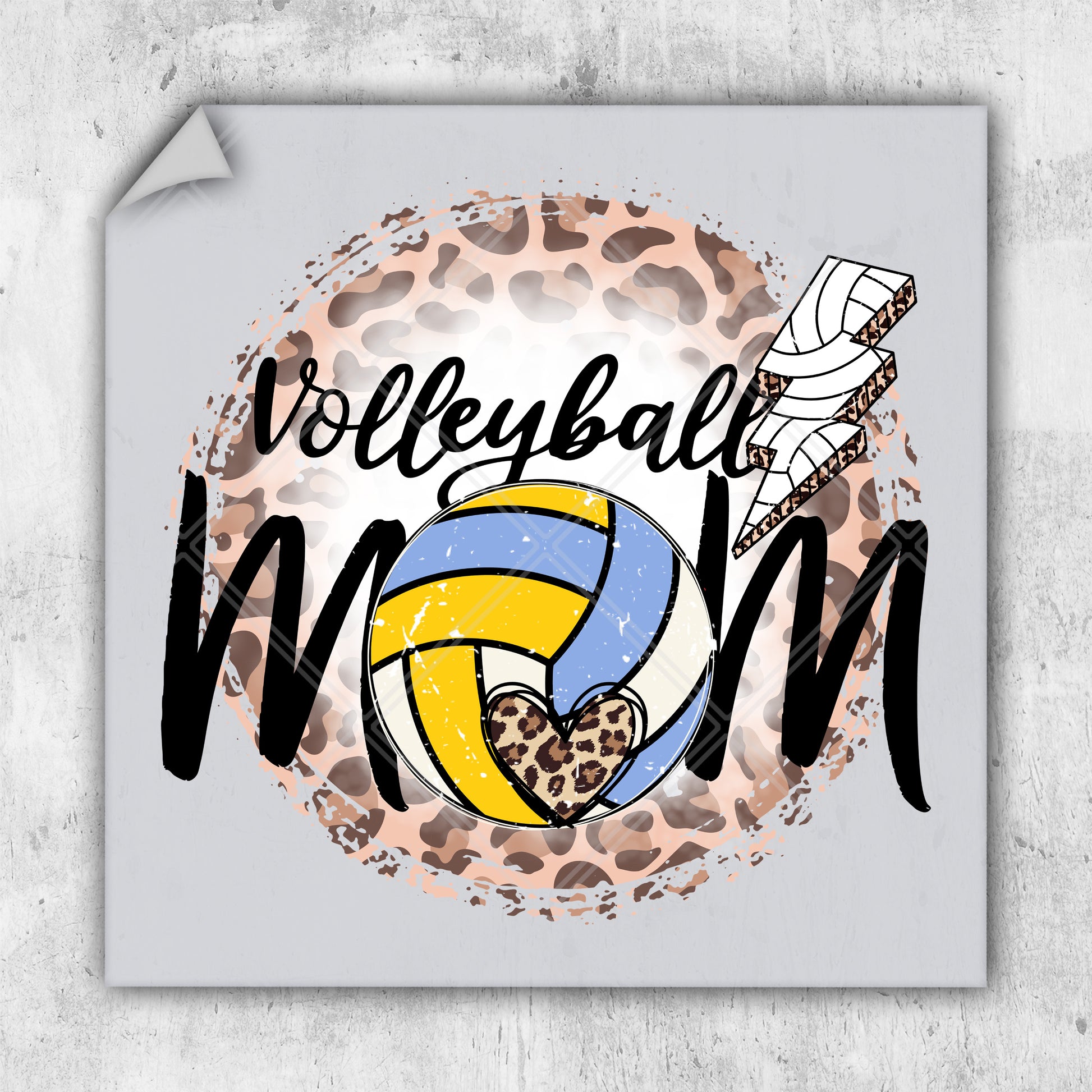 a volleyball mom with a leopard print on it